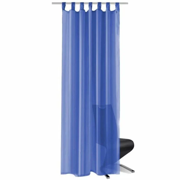 VIDAXL Rideau Occultant 2 Pcs Voile 140 X 175 Cm Bleu Royal boutique en france 3