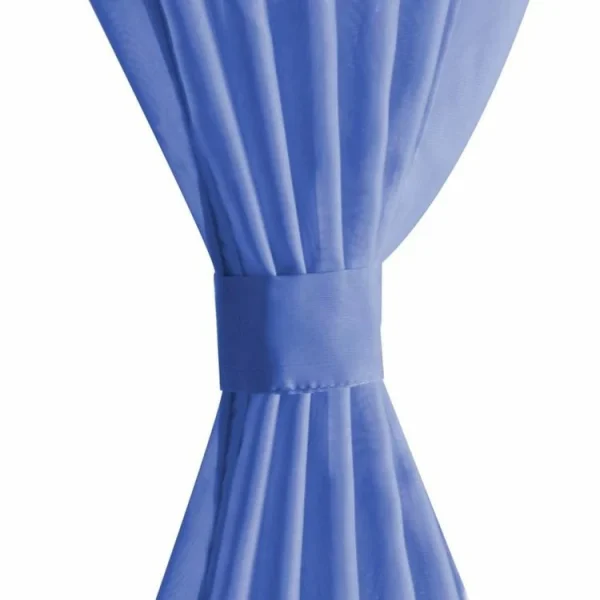 VIDAXL Rideau Occultant 2 Pcs Voile 140 X 175 Cm Bleu Royal boutique en france 5