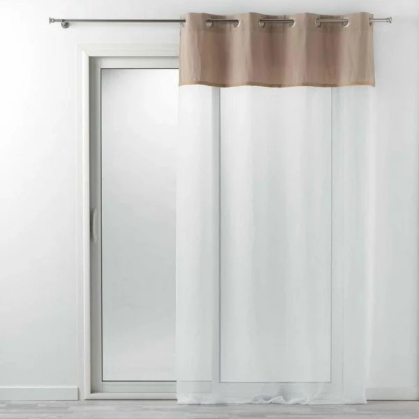 Paris Prix Rideau Voilage à Œillets Kelonia 140x240cm Naturel Pas Cher soldes France 1