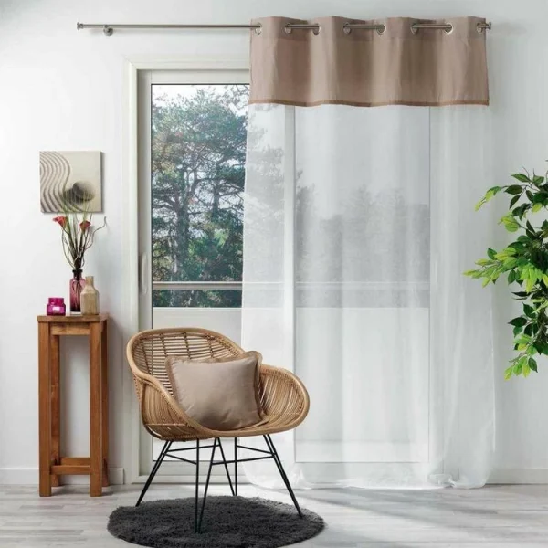 Paris Prix Rideau Voilage à Œillets Kelonia 140x240cm Naturel Pas Cher soldes France 5