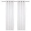 prix pas cher VIDAXL Rideaux Avec Anneaux En Metal 2 Pcs Coton 140×175 Cm Blanc 16