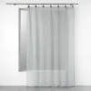 Pas Cher soldes France Paris Prix Rideau Voilage à Anneaux Linka 140x280cm Gris 5