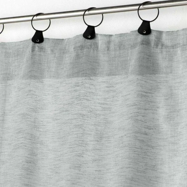 Pas Cher soldes France Paris Prix Rideau Voilage à Anneaux Linka 140x280cm Gris 3