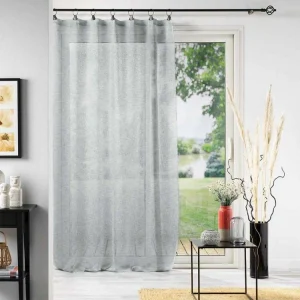 Pas Cher soldes France Paris Prix Rideau Voilage à Anneaux Linka 140x280cm Gris 9