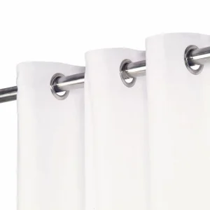 prix pas cher VIDAXL Rideaux Avec Anneaux En Metal 2 Pcs Coton 140×175 Cm Blanc 8
