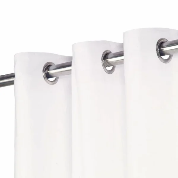 prix pas cher VIDAXL Rideaux Avec Anneaux En Metal 2 Pcs Coton 140×175 Cm Blanc 3