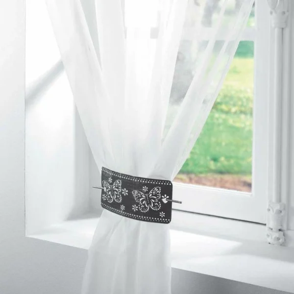 excellente qualité Paris Prix Embrasse De Rideau Broche Epicea 17cm Noir 3