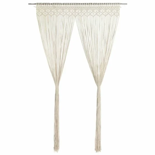 qualité supérieure VIDAXL Rideau En Macrame 140×240 Cm Coton 1