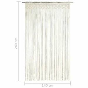 qualité supérieure VIDAXL Rideau En Macrame 140×240 Cm Coton 15