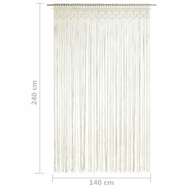 qualité supérieure VIDAXL Rideau En Macrame 140×240 Cm Coton 6