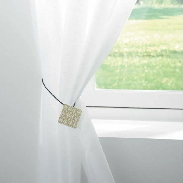 marque pas cher Paris Prix Embrasse De Rideau Aimantée Arlequin 43cm Blanc 3