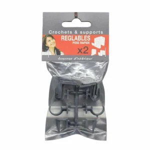 Paris Prix Lot De 2 Crochets & Supports Réglables 15cm Anthracite boutique en france 6