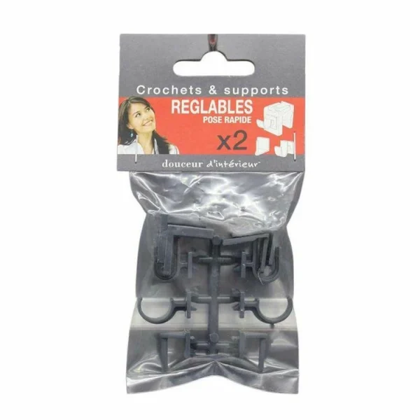 Paris Prix Lot De 2 Crochets & Supports Réglables 15cm Anthracite boutique en france 3