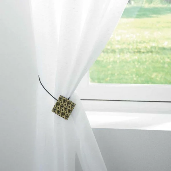 Paris Prix Embrasse De Rideau Aimantée Arlequin 43cm Noir vente pas cher en ligne 3