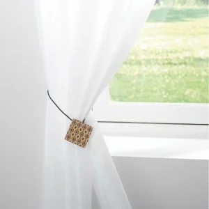 magasin en ligne Paris Prix Embrasse De Rideau Aimantée Arlequin 43cm Bordeaux 7