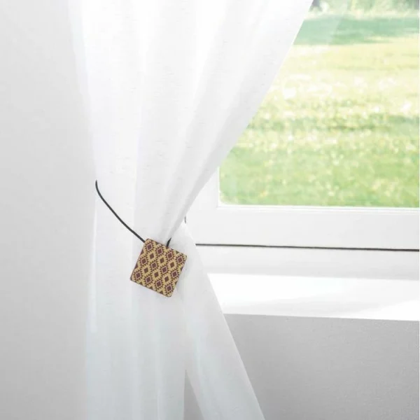 magasin en ligne Paris Prix Embrasse De Rideau Aimantée Arlequin 43cm Bordeaux 3