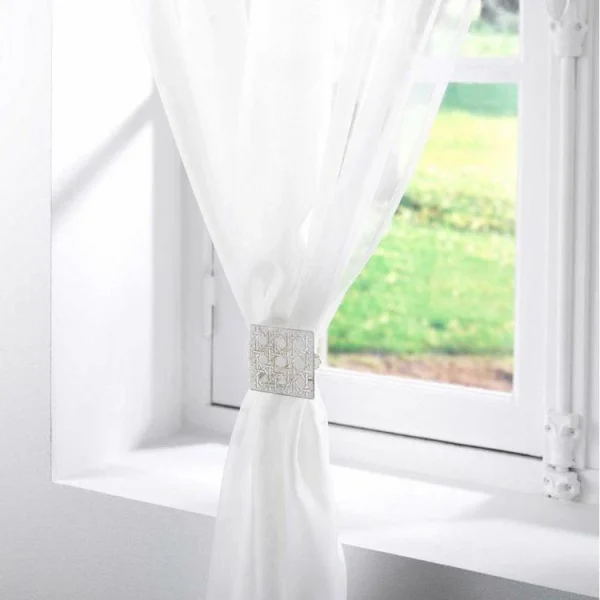 soldes pas cher Paris Prix Lot De 2 Embrasses à Rideau Emery 6cm Blanc 3