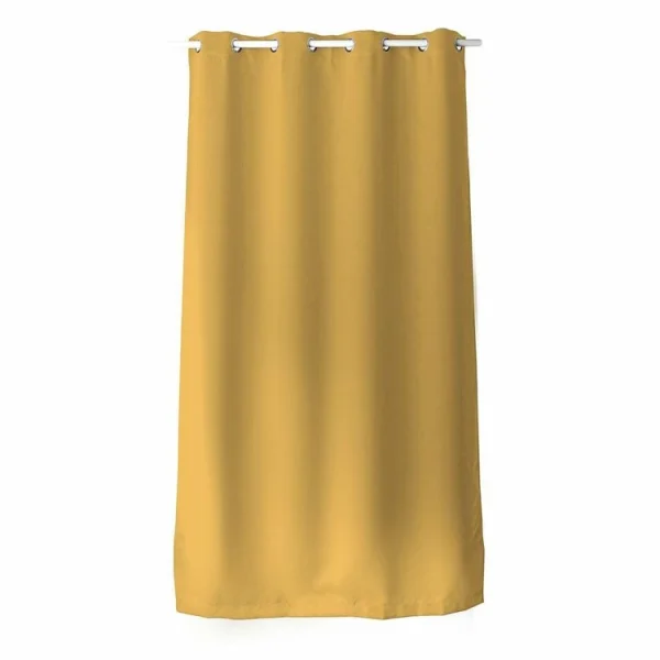 achat TOILINUX Lot De 2 Rideaux Unis Occultants Avec œillets – 140 X 240 Cm – Moutarde 3
