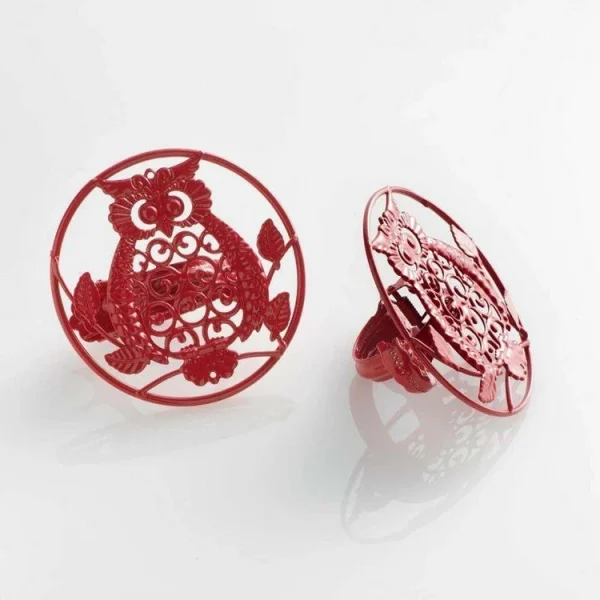 Paris Prix Lot De 2 Embrasses De Rideau Gufo 8cm Rouge grand choix 1