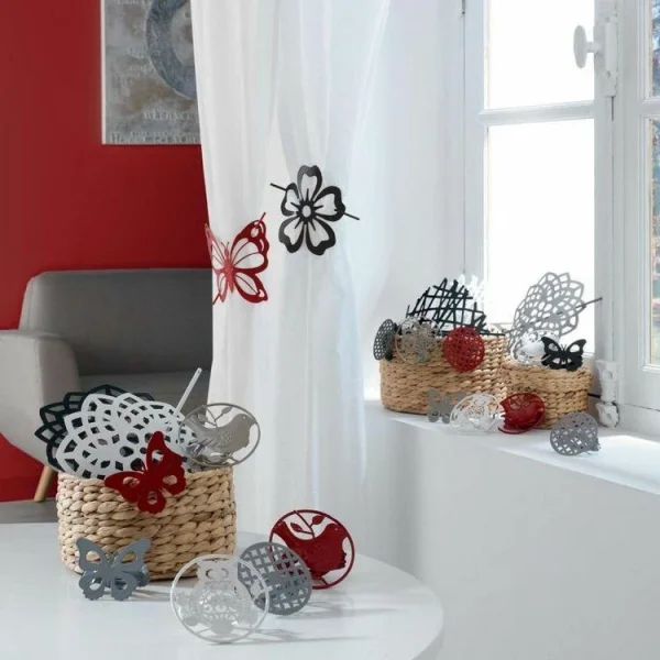 Paris Prix Embrasse De Rideau Broche Rosae 17cm Rouge marque pas cher 4