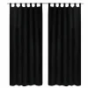 fashion pas cher VIDAXL 2 Pcs Rideau A Passant Micro Satin Noir 140 X 245 Cm 14
