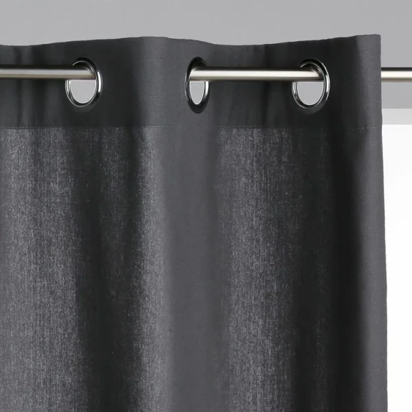 VIDAXL Rideaux Occultants Aspect Lin Crochet 2pcs Anthracite 140x245cm beauté 5
