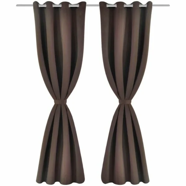 VIDAXL Rideaux Occultants Avec Anneaux 2 Pcs Velours Rose 140×225 Cm magasin en ligne france 1
