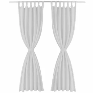 excellents soldes VIDAXL 2 Pcs Rideau A Passant Micro Satin Blanc 140 X 225 Cm 8