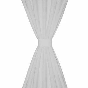 excellents soldes VIDAXL 2 Pcs Rideau A Passant Micro Satin Blanc 140 X 225 Cm 10