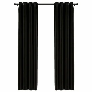 VIDAXL Rideaux Occultants Aspect De Lin 2 Pcs Anthracite 140×245 Cm Promotio de vente 8