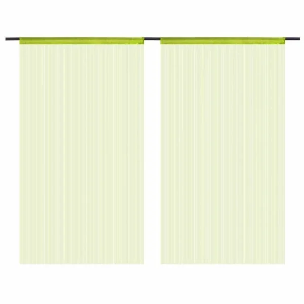 garantis authentique VIDAXL Rideau En Fils 2 Pcs 100 X 250 Cm Vert 3