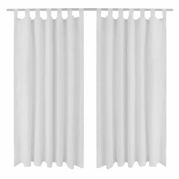 à prix d'occasion VIDAXL 2 Pcs Rideau A Passant Micro Satin Blanc 140 X 175 Cm 1