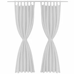 à prix d'occasion VIDAXL 2 Pcs Rideau A Passant Micro Satin Blanc 140 X 175 Cm 8