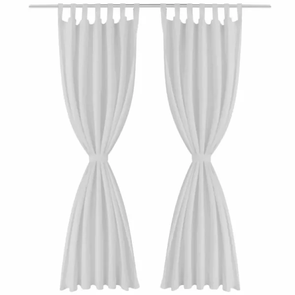 à prix d'occasion VIDAXL 2 Pcs Rideau A Passant Micro Satin Blanc 140 X 175 Cm 3