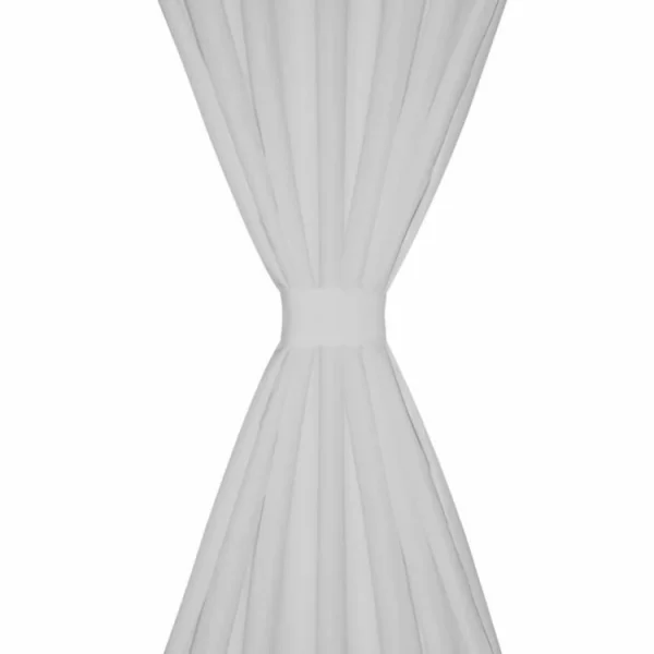 à prix d'occasion VIDAXL 2 Pcs Rideau A Passant Micro Satin Blanc 140 X 175 Cm 4