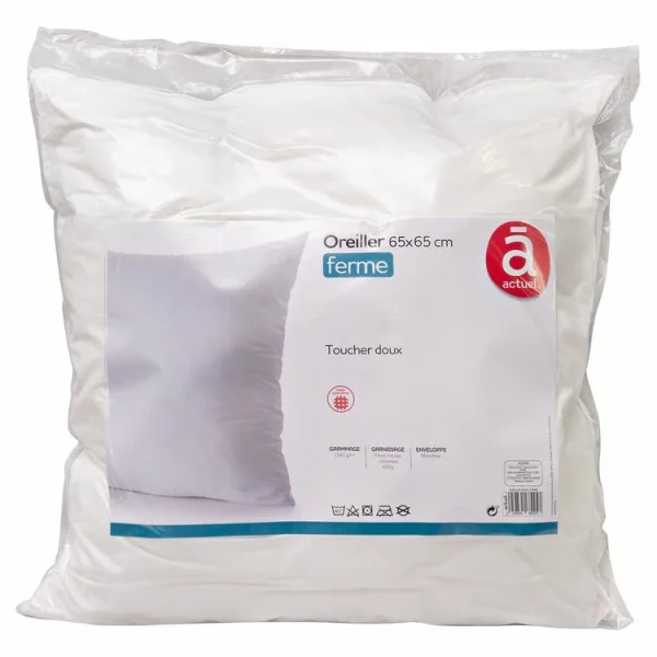 vente pas cher en ligne ACTUEL Oreiller Soutien Ferme Uni En Microfibre BASIC 1