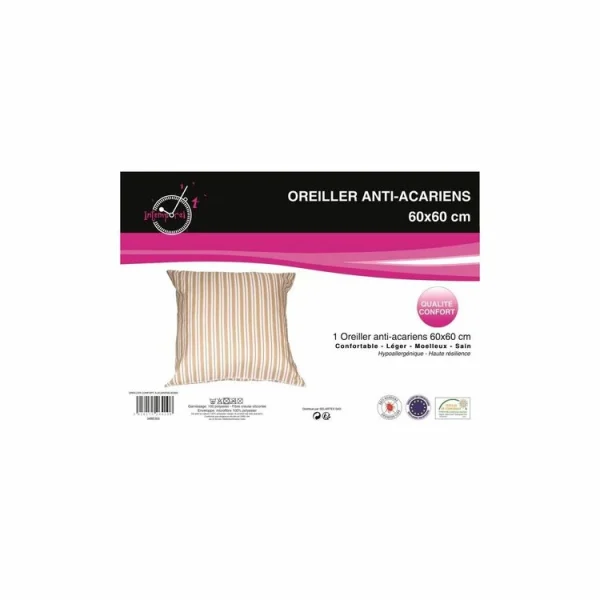 Soleil D’ocre Oreiller Anti-acarien D’ANTAN 60×60 Cm en promotion 3