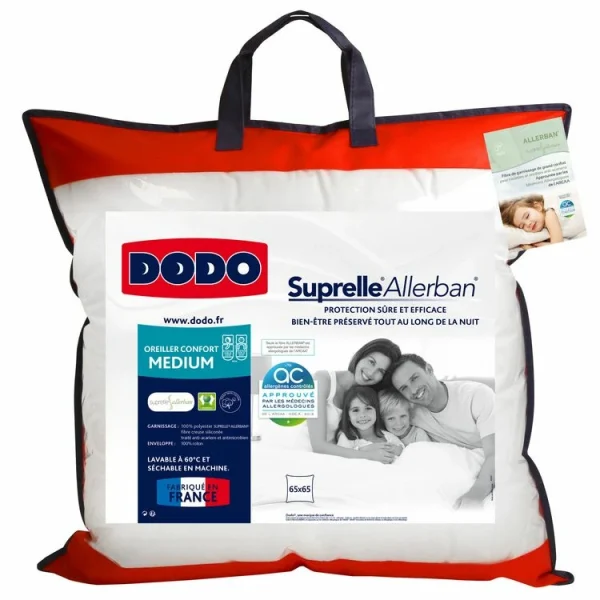 DODO Oreiller Medium Anti-acarien SUPRELLE en solde 1