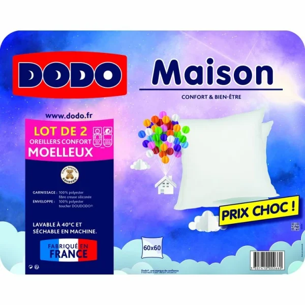 DODO Lot De 2 Oreillers Moelleux En Polyester 500g/m2 MAISON boutique paris 4
