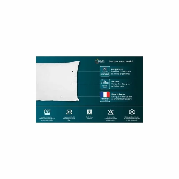 Soleil D’ocre Oreiller Blanc En Coton 65×65 Cm ZEN, Par Soleil D’ocre a Prix Discount 3