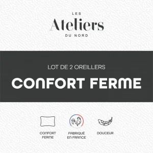 ATELIERS DU NORD Lot De 2 Oreillers Confort Ferme – boutique paris 12