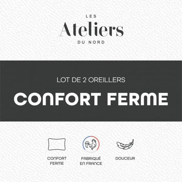 ATELIERS DU NORD Lot De 2 Oreillers Confort Ferme – boutique paris 5
