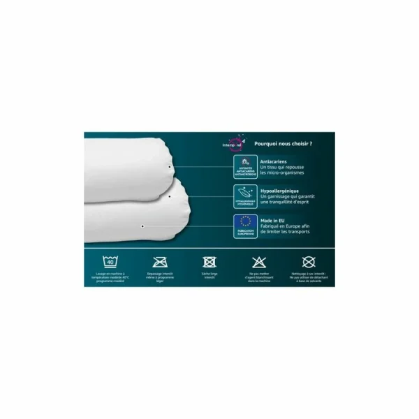 Intemporel Traversin Anti-acarien CONFORT Largeur 160 Cm l'unique style 3