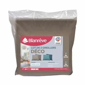 Livraison internationale BLANREVE Lot De 2 Oreillers Bicolore Confort Moelleux 6