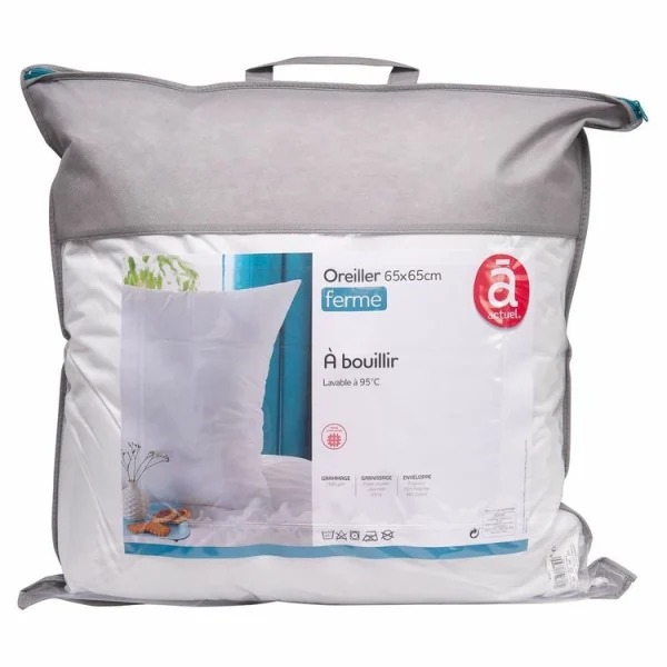 soldes magasin ACTUEL Oreiller Soutien Ferme Uni à Bouillir En Polycoton 1