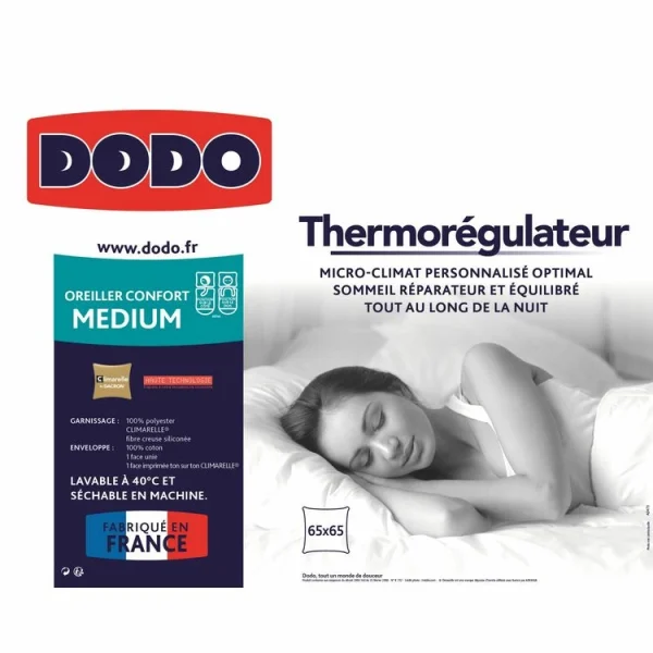 garantis authentique DODO Oreiller Medium THERMOREGULATEUR 3