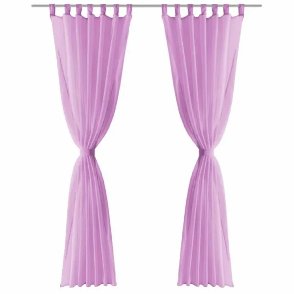 meilleur service VIDAXL Rideau Occultant 2 Pcs Voile 140 X 245 Cm Lilas 3