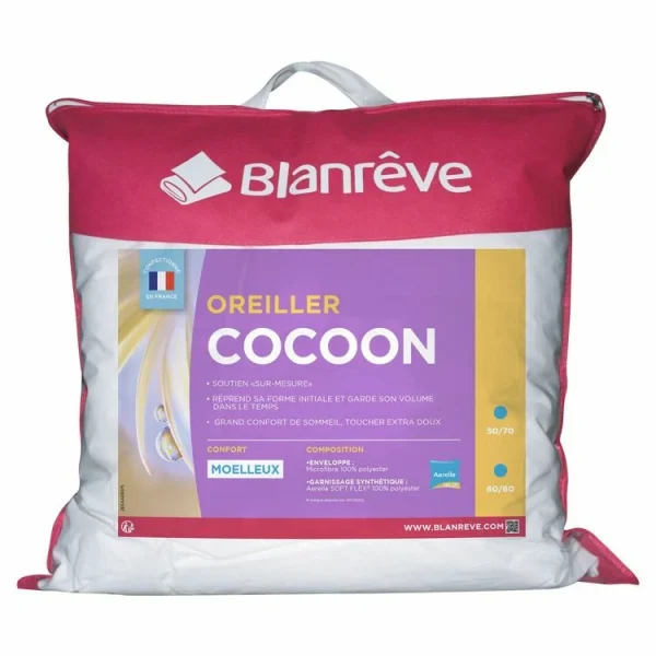 Authenticité garantie BLANREVE Oreiller Cocoon Confort Moelleux En Microfibre Aerelle SOFTFLEX 1