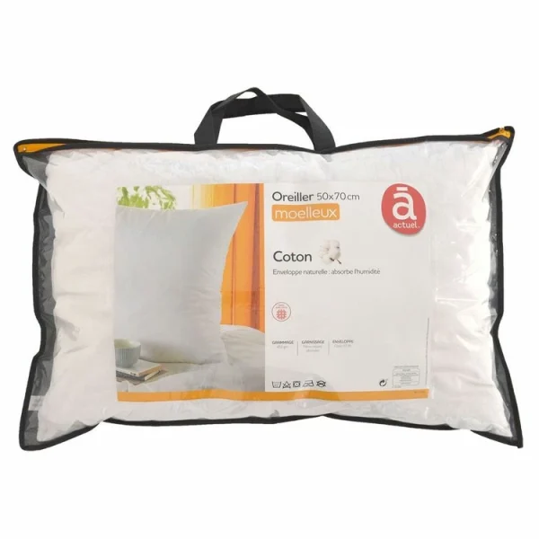 boutique en ligne ACTUEL Oreiller Confort Moelleux En Coton 57 Fils 1
