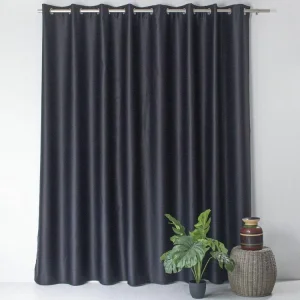 achat TOILINUX Lot De 2 Grands Rideaux Unis Occultants Avec œillets – 300 X 240 Cm – Noir 6